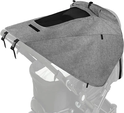 Universal Pushchair Pram Stroller Sunshade with Viewing Window Blackout Canopy - Image 1 of 4