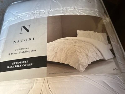Natori 4 pc. Comforter Bedding Set Full/Queen; White New - Image 1 of 4