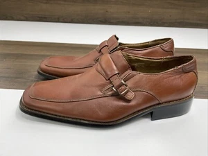 Delli Aldo Mens Size 9.5 Brown Leather Monk Strap Dress Shoes - Picture 1 of 10