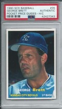🔥George Brett 1990 SCD BASEBALL POCKET PRICES GUIDES #35 HAND CUT PSA Authentic