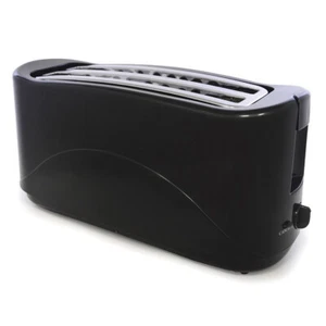 PREMIUM BLACK 1300W 4-SLICE COOL TOUCH TOASTER w/ CRUMB TRAY 7 BROWNING SETTINGS - Picture 1 of 3