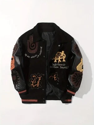 Men's Leather Jacket cowhide leather varsity Jacket for Mens , Fashion Jacket - Image 1 of 4