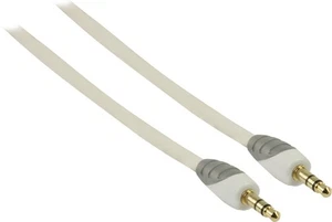 Bandridge 1m 3.5mm Jack Plug Male - Male Stereo Audio Cable Lead White 24k Gold - Picture 1 of 6