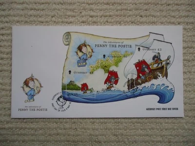 2010 PENNY THE POSTIE Minisheet Guernsey First Day Cover SG MS1336 Pirates Books - Image 1 of 4
