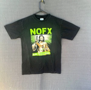 Vintage Y2K NOFX Never Trust A Hippie Jesus T Shirt Fat Wreck Chords Size M - Bild 1 von 5