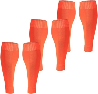 Fitliva Leg Sleeves Grip Socks Alternative to Long Sports Socks 3 Pk Neon Orange - Image 1 of 4