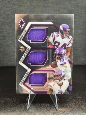 2025 Panini Phoenix Randy Moss, Justin Jefferson, Jordan Addison 3 Patch /299 - Image 1 of 2