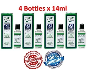 Axe Brand Original Medicated Oil 14ml x4 Bottles Minyak Angin Cap Kapak - Picture 1 of 4