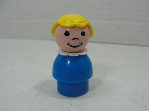 Vintage Fisher Price Little People Figure , Girl , Yellow Hair, Blue Body - Picture 1 of 2