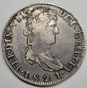 1821 Mexico Silver 8 Reales Zs ZACATECAS Mint Tougher Issue Nice Type *K701 - Picture 1 of 3