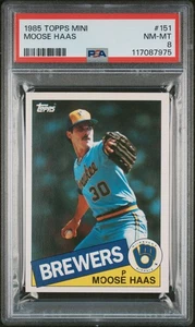 1985 TOPPS/OPC MINI SET BREAK #151 MOOSE HAAS BREWERS RARE SP PSA 8 NM-MT - Picture 1 of 2