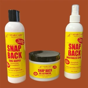 STAR CARE PROFESSIONAL SNAP BACK Set Of 3 Curl Keeper & Gel Activator & Mois - Picture 1 of 2