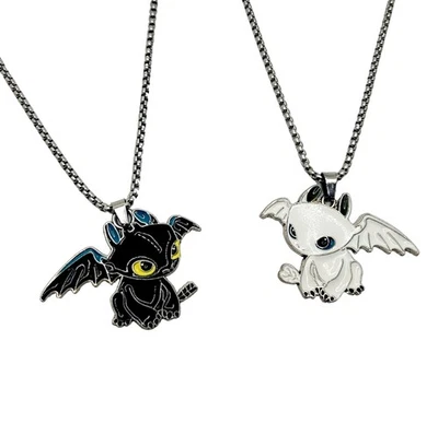 Collares a juego dragón para parejas amantes novio novia regalo gótico e... Foto 1 de 4