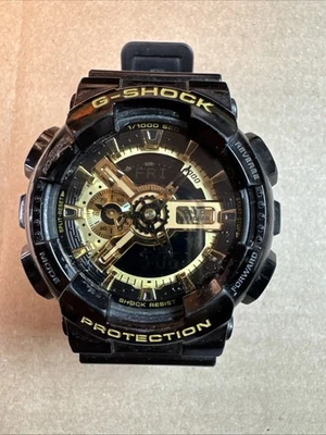 Casio G-SHOCK GA110GB-1A Men's XL 3D Glossy Black Gold Analog Digital Watch - Image 1 of 4