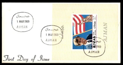 Mayfairstamps UAE 1969 Ajman Robert Kennedy Souvenir Sheet First Day Cover aau_8 - Image 1 of 2