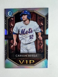 Inserto prospettive molto importante Bowman Chrome Carson Benge 2025 #VIP-17 Mets - Foto 1 di 10