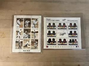 1998 MNH COMOROS BABE RUTH STAMP SHEET 9 YANKEES BASEBALL + Dodger Stamp Sheet - Picture 1 of 3