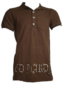 ED HARDY by Audigier Herren Strass Polo Shirt "SkullRose" Braun NEU* - Bild 1 von 2