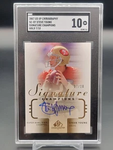 2007 UD SP Chirography Champion Signature Steve Young Auto Gold 7/10 SGC 10 - Picture 1 of 2