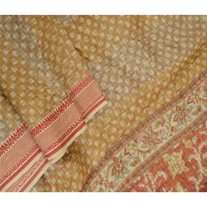 Sanskriti Vintage Long Dupatta Stole 100% Pure Silk Hijab Printed Wrap Scarves