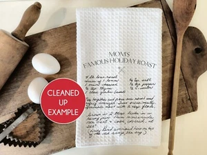 Custom Made Handwritten Tea Towels - Your Recipe On The Towel - Picture 1 of 2