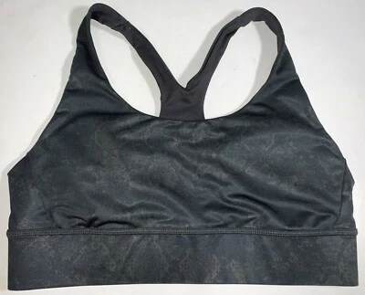 Joy Lab Black Printed Wireless Racerback Key-Hole X-Back Sports Bra Women's L - Image 1 of 4