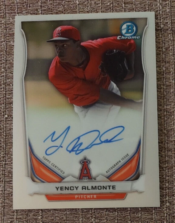 Yency Almonte (Angels) 2014 Bowman Chrome Prospect ROOKIE AUTOGRAPH - Image 1 of 1