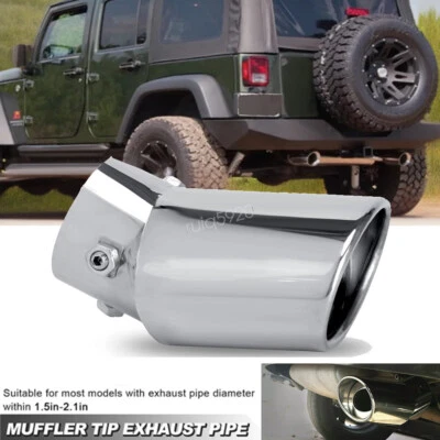For Jeep Wrangler Exhaust Pipe Tip Rear Tail Throat Muffler Stainless Steel - Image 1 of 4