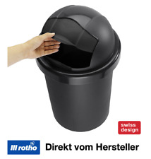 Rotho Roll Bob runder Mülleimer 30l mit Schiebedeckel Kunststoff Abfall 