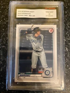 2020 Bowman Draft Julio Rodriguez RC #BD-188 1. Klasse 10 EDELSTEIN NEUWERTIG - Bild 1 von 2