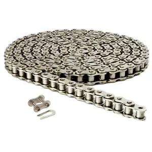 #40NP Corrosion Resistant Nickel-Plated Roller Chain 100ft Roll with 10 Links - Picture 1 of 2