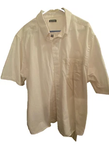 Camisa George 2XL Para Hombres Abotonada Blanca Calce Clásico Manga Corta Mezcla de Algodón - Imagen 1 de 6