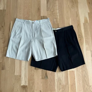 Tommy Bahama Shorts Men’s Size 36 Black & White Lot of 2 Silk Blend Chino - Picture 1 of 24