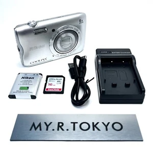 [Near Mint] Nikon Coolpix A300 Silver Compact Digital Camera 20.1MP From Japan - Picture 1 of 14