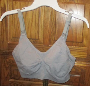 Nylon-Spandex Nursing Bra Size XL Gray Softcup Full Coverage Back Closure - Picture 1 of 4