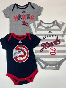 Atlanta Hawks 3pc Creeper Set Infant Baby Bodysuit Stripes - Bild 1 von 1
