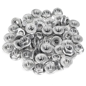 50 Stück #10-32 Flanschmuttern, gezahnter Flansch Sechskant Sicherungsmuttern Sortiment Set, 304 - Bild 1 von 9
