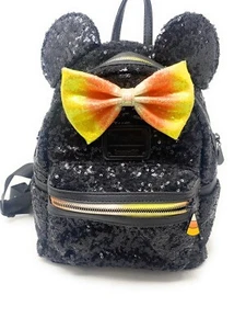 2019 Loungefly Disney Parks Minnie Mouse Sequin Candy Corn Mini Backpack - Picture 1 of 8