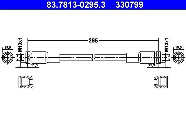 ATE Brake Hose For AUDI VW SKODA A4 Avant A6 Passat Superb I 4B 8D B5 8D0611707 - Изображение 1 из 1