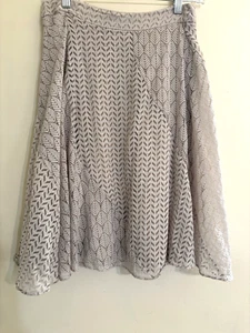 Anthropologie Maeve Beige Mixed Media Linen Blend Sheer Skirt Size 6 Boho Chic - Picture 1 of 11