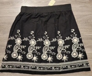 Flowy Boho Floral Embroidered A-line Peasant Skirt Plus Size XXL NWT $45 - Picture 1 of 11
