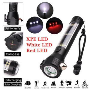 9in1 Multifuncional XPE LED Linterna Solar Power Seguridad Martillo Antorcha Luz - Imagen 1 de 12