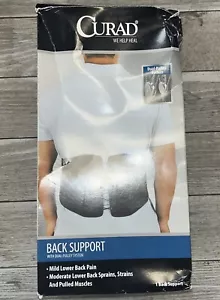 Back Support Muscle Brace Curad Adult's Dual-Pulley System Black Small/Medium - Picture 1 of 2