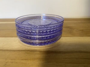 Tupperware Acryl Untersetzer 1671 4er Set bunt lila ~ Vintage ~ EUC - Bild 1 von 5