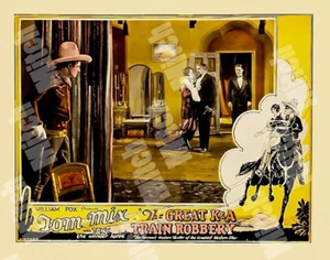 THE GREAT K & A TRAIN ROBBERY 1926 TOM MIX - 11 X 14 LOBBY WITNESS SCENE CARD - Picture 1 of 1