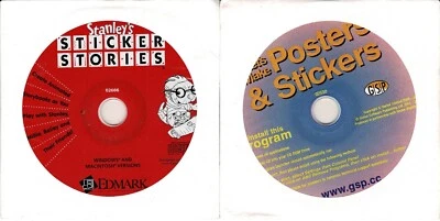 Stanleys Sticker Stories & Let's Make Posters & Stickers Pc New XP Cd Roms Only - Image 1 of 2