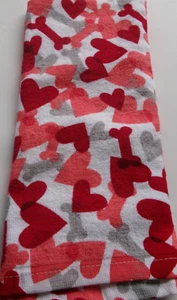 FULL UNCUT  VALENTINE ASSORTED COLORFUL BONES &HEARTS Print Cotton Kitchen Towel - Picture 1 of 1