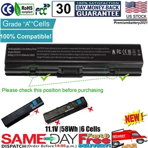 6 Cells Battery for Toshiba Satellite PA3534U-1BRS A205 A305 A505 L305 L505D - Picture 1 of 12