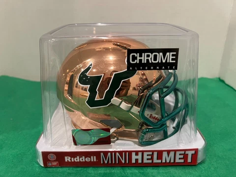 South Florida Bulls Chrome Custom Riddell Mini Helmet vs Maryland - 2014 Cover