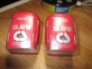 (2) NIKKO 9.6V CHARGE STATION 4 Hour QUICK CHARGE w/Flip Lids~CLEAN - Picture 1 of 4